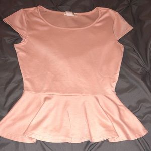 Pink peplum top